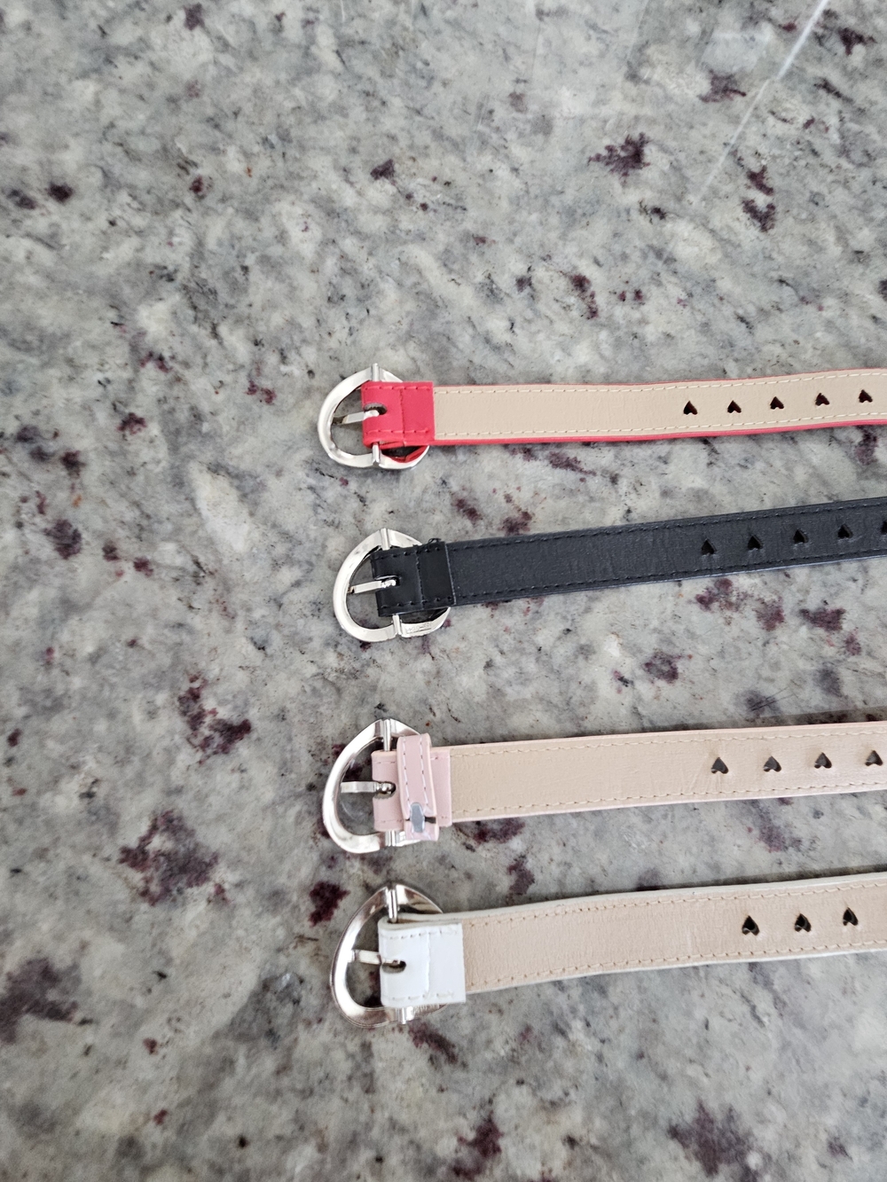 Source Unknown Heart-Accent Belts Faux Leather in White, Red, Pink, and Black - Picture 5 of 10